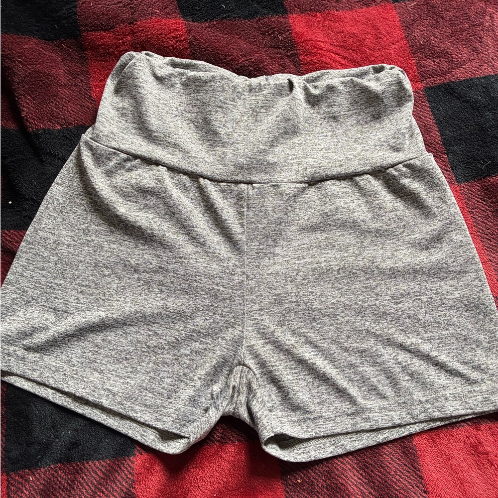 SHEIN Heather Gray High-Waist Athletic Shorts